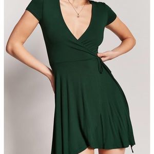 Forever 21 Emerald Green Wrap Dress
